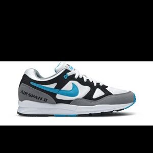 Nike Air Span II Men's Sneakers - Black, White, Light Blue(NO BOX)